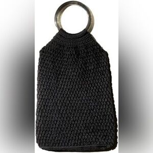 Binge Women's Crochet Double Flat Strap Handbag Purse